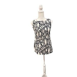 Diane von Furstenberg (DVF) Geometric Sleeveless Top, Size 2